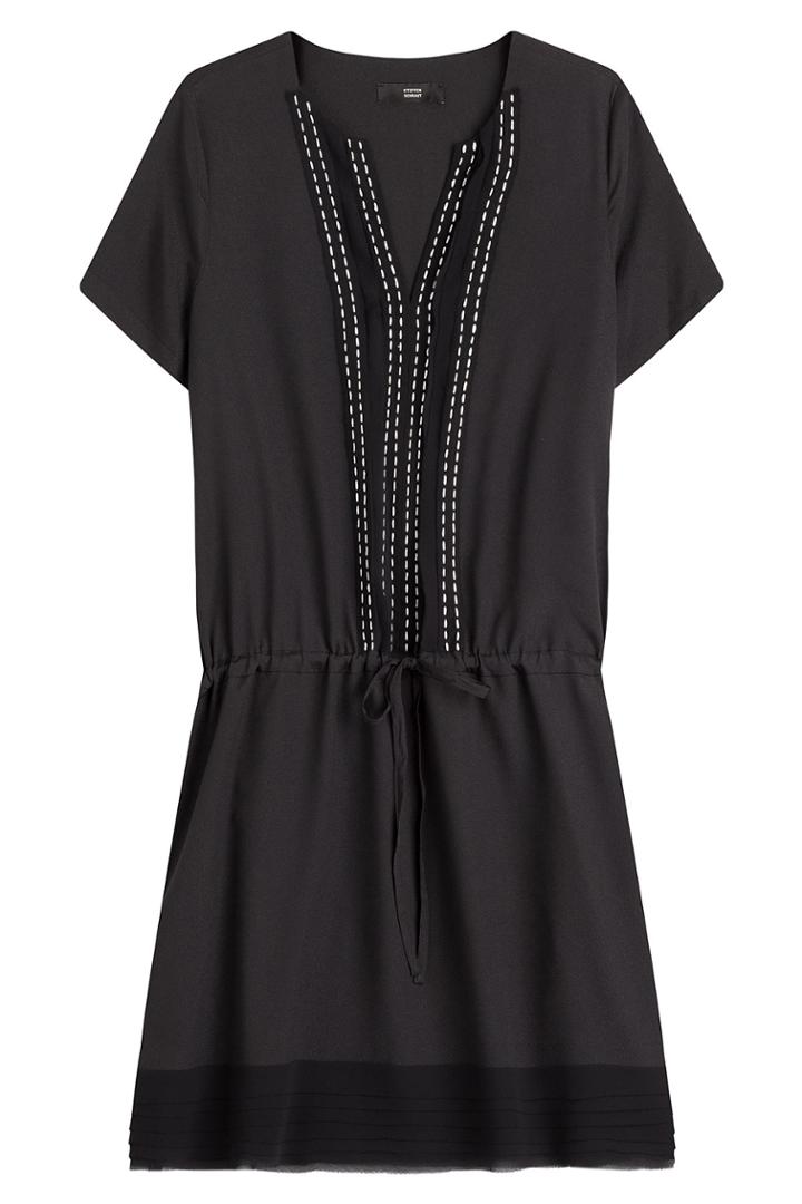 Steffen Schraut Steffen Schraut Drawstring Dress With Decorative Stitching - Black