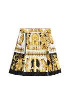 Versace Versace Printed Silk Skirt With Pleats
