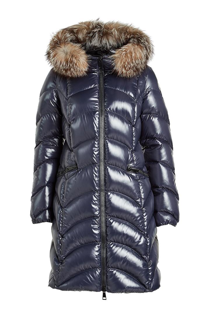 Moncler Moncler Quilted Down Parka With Fur-trimmed Hood