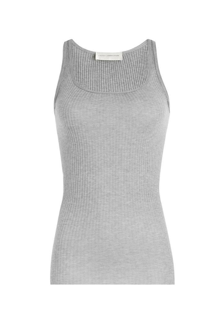 Faith Connexion Faith Connexion Cotton Ribbed Tank Top - Grey