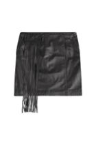 Tamara Mellon Leather Skirt With Fringe