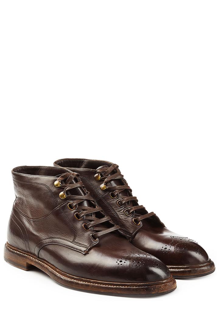 Dolce & Gabbana Dolce & Gabbana Leather Ankle Boots - Brown