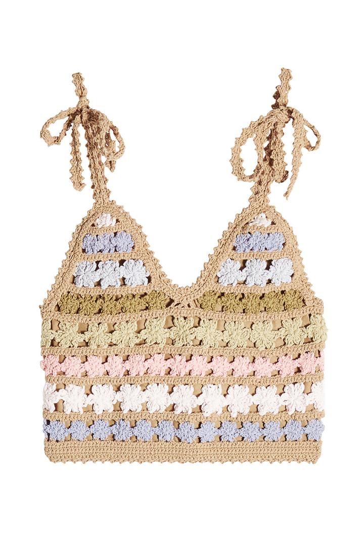 She Made Me She Made Me Maala Crochet Knit Top