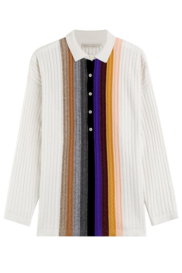 Marco De Vincenzo Marco De Vincenzo Cashmere Knit Pullover With Collar - White