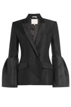 Roksanda Roksanda Silk-wool Jacket With Bell Sleeves - Black