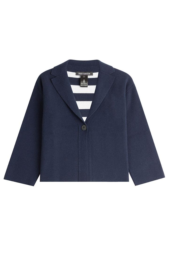 Iris Von Arnim Iris Von Arnim Cropped Cashmere Jacket - Blue