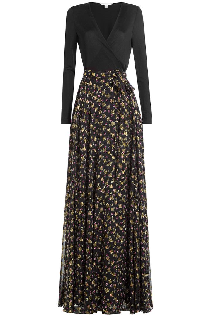Diane Von Furstenberg Diane Von Furstenberg Silk Maxi Dress With Metallic Thread - Multicolor