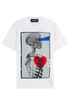 Dsquared2 Dsquared2 Cotton T-shirt With Skeleton Print - White