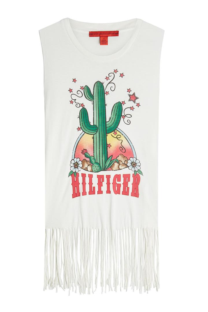 Hilfiger Collection Hilfiger Collection Printed Vest With Fringe