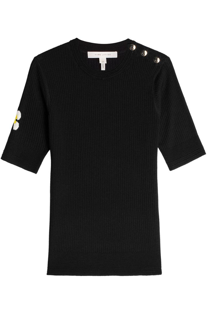 Marc Jacobs Marc Jacobs Merino Wool Top With Embossed Buttons