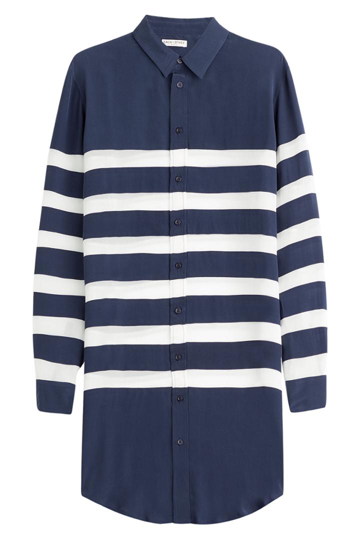Each Other Each Other Striped Silk Blouse - Blue