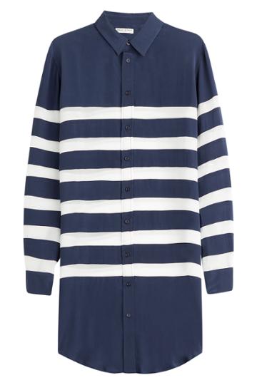 Each Other Each Other Striped Silk Blouse - Blue