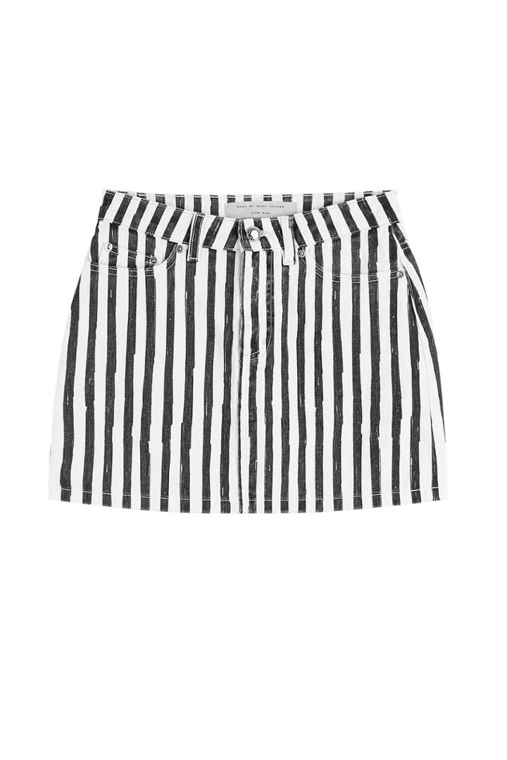 Marc By Marc Jacobs Marc By Marc Jacobs Striped Denim Skirt - Multicolor