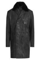 Baldessarini Baldessarini Leather Jacket With Fur Collar - Black