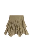 Ralph Lauren Polo Ralph Lauren Polo Tiered Cotton-silk Ruffle Skirt