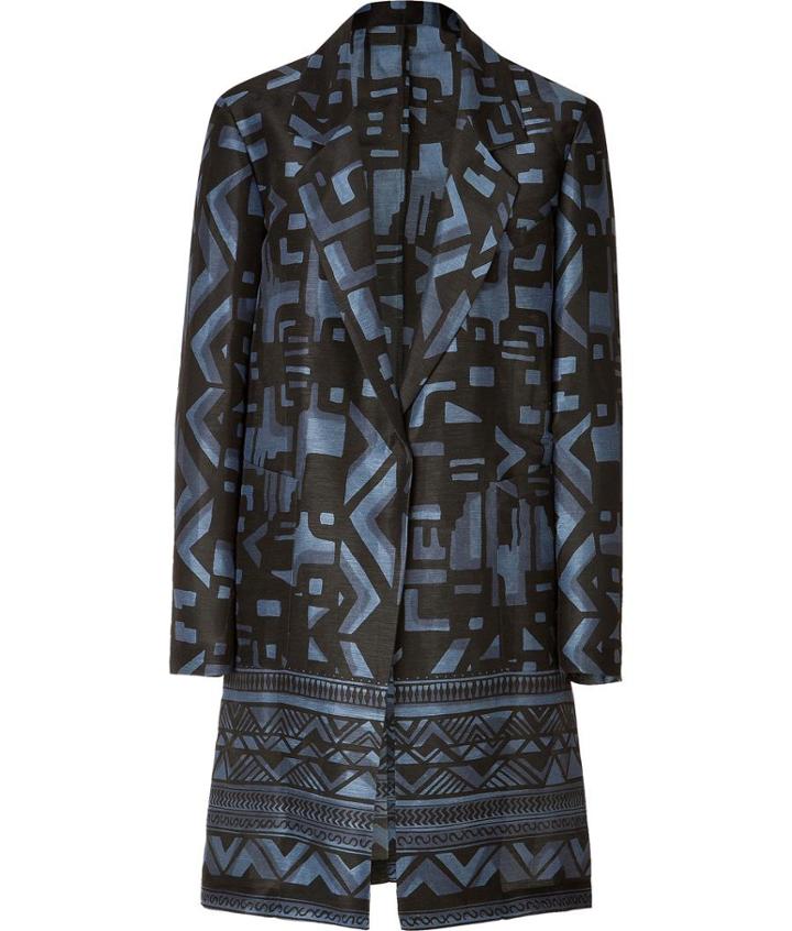 Donna Karan Cotton-silk Printed Coat