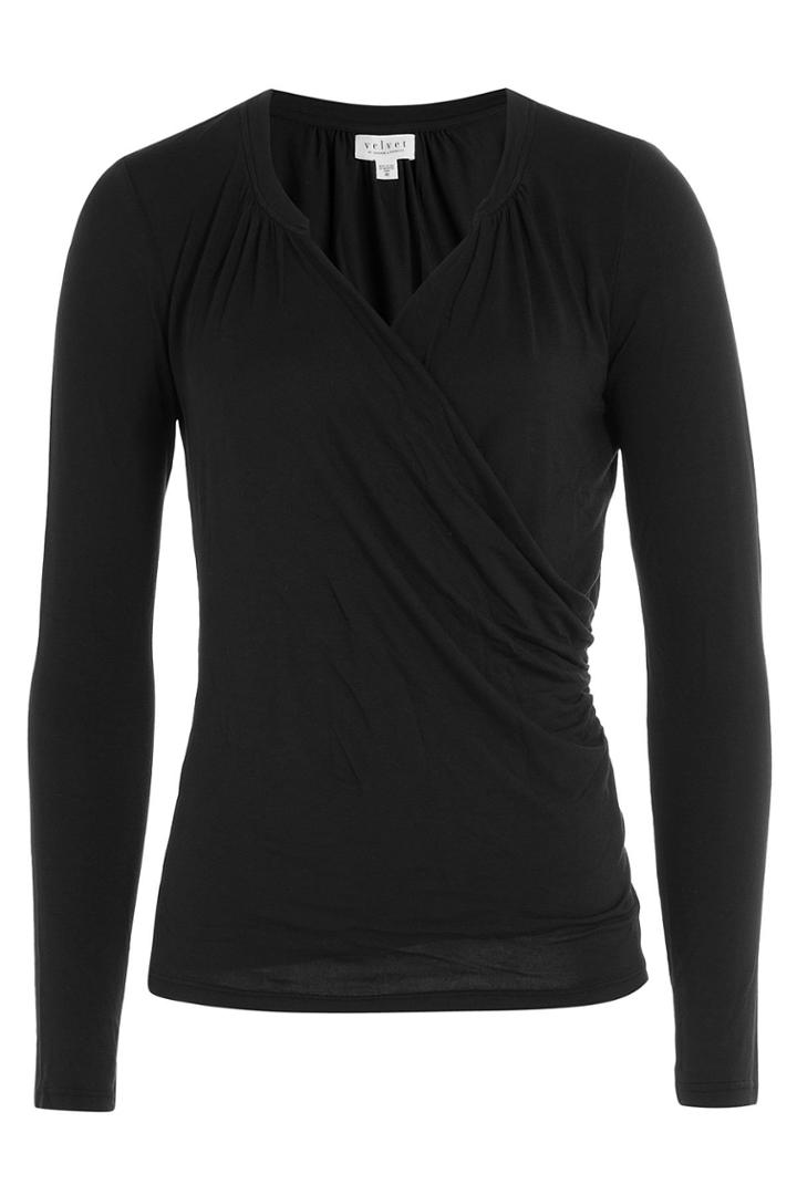 Velvet Velvet Draped Top - Black
