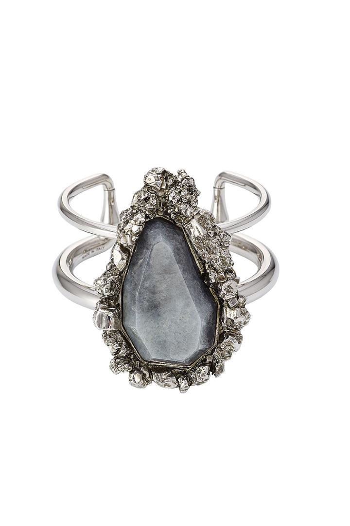 Alexander Mcqueen Alexander Mcqueen Ring With Pyrite