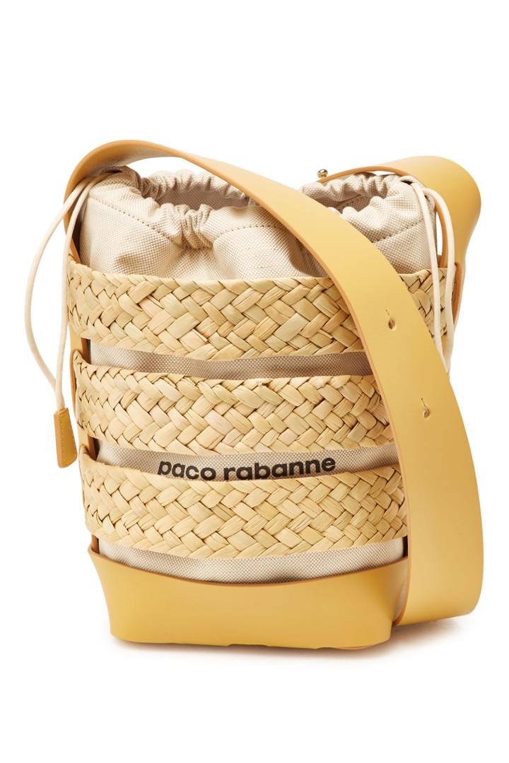 Paco Rabanne Paco Rabanne Leather And Cotton Cage Hobo Medium