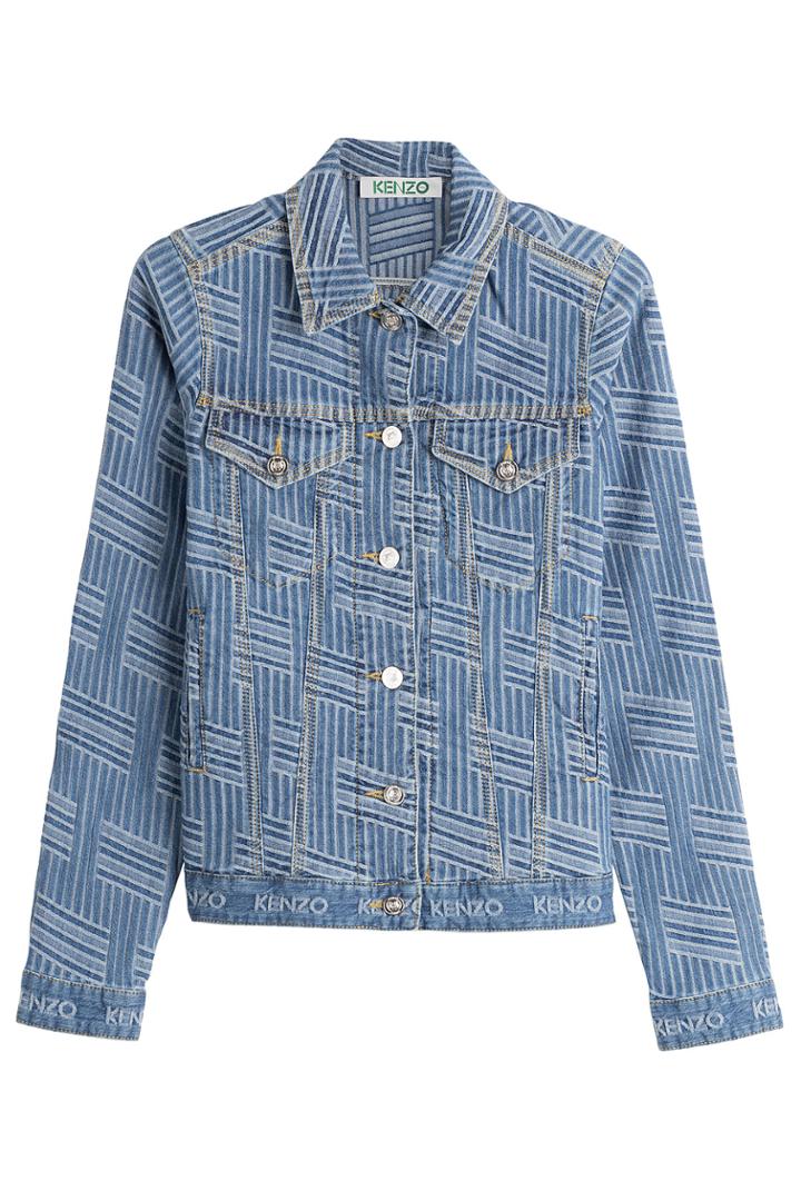 Kenzo Kenzo Printed Denim Jacket - Blue