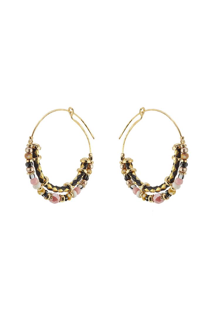 Gas Bijoux Gas Bijoux Comedia Beaded Hoop Earrings