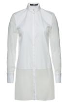 Karl Lagerfeld Karl Lagerfeld Cotton Shirt With Chiffon Hem