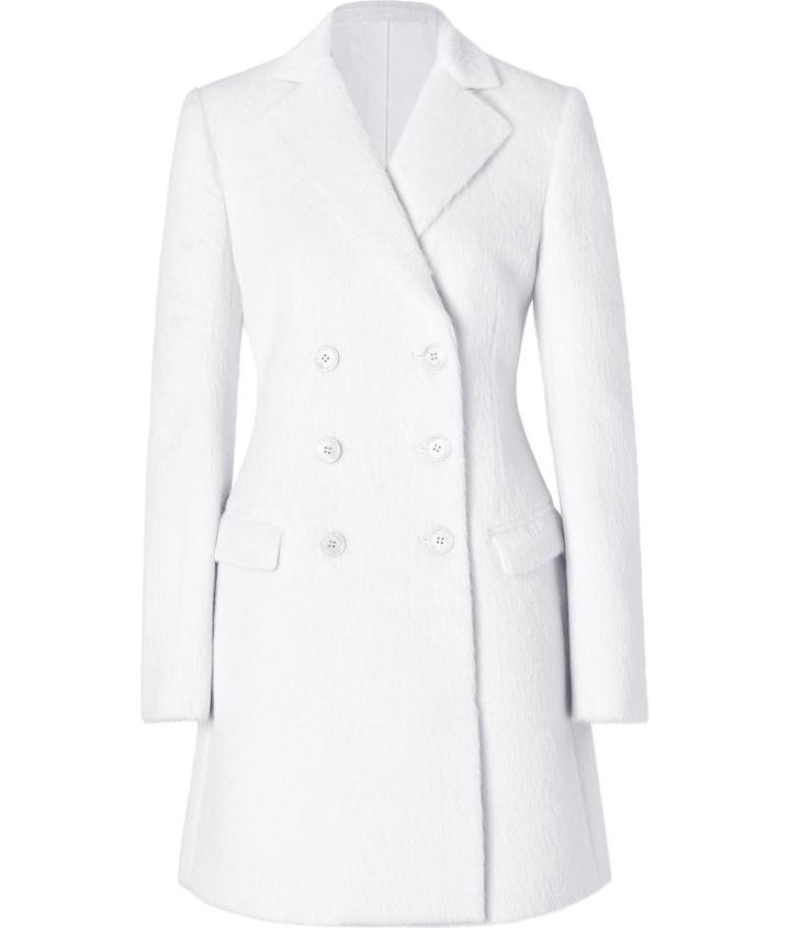 Salvatore Ferragamo Wool Coat In White
