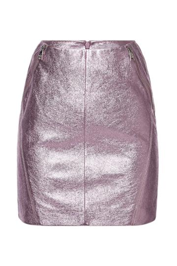 Karl X Kaia Gerber Karl X Kaia Gerber Metallic Leather Skirt