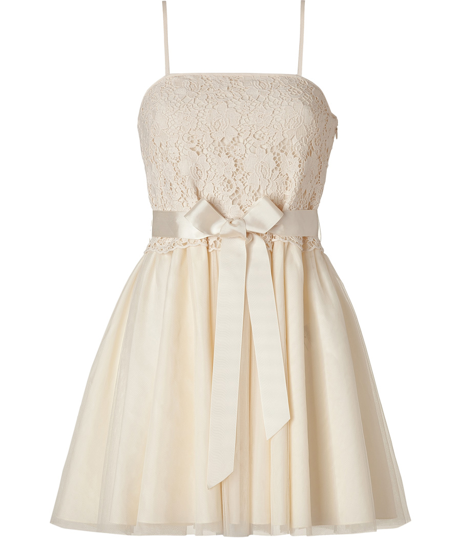 Valentino R.e.d. Ivory Cotton Lace Combo Dress | LookMazing