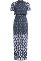 Self-portrait Self-portrait 60s Overlay Maxi Dress - Blue