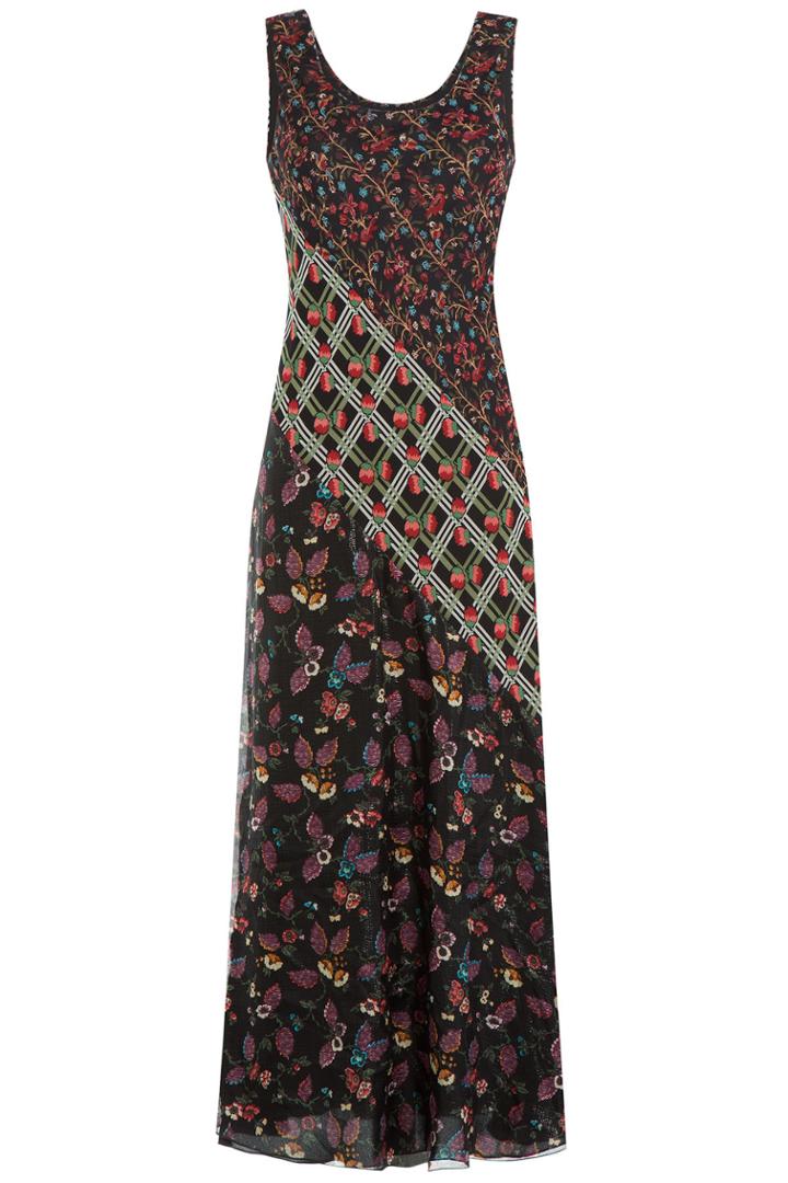 Anna Sui Anna Sui Printed Silk Maxi Dress - Black