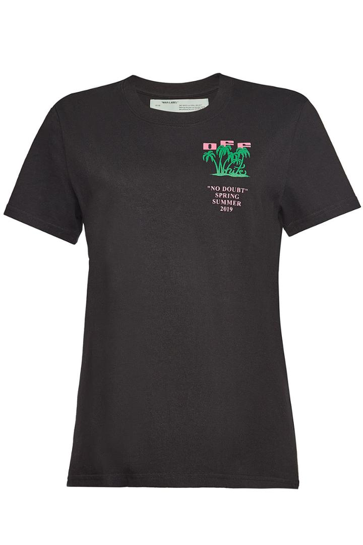 Off-white Off-white Island Printed Cotton T-shirt