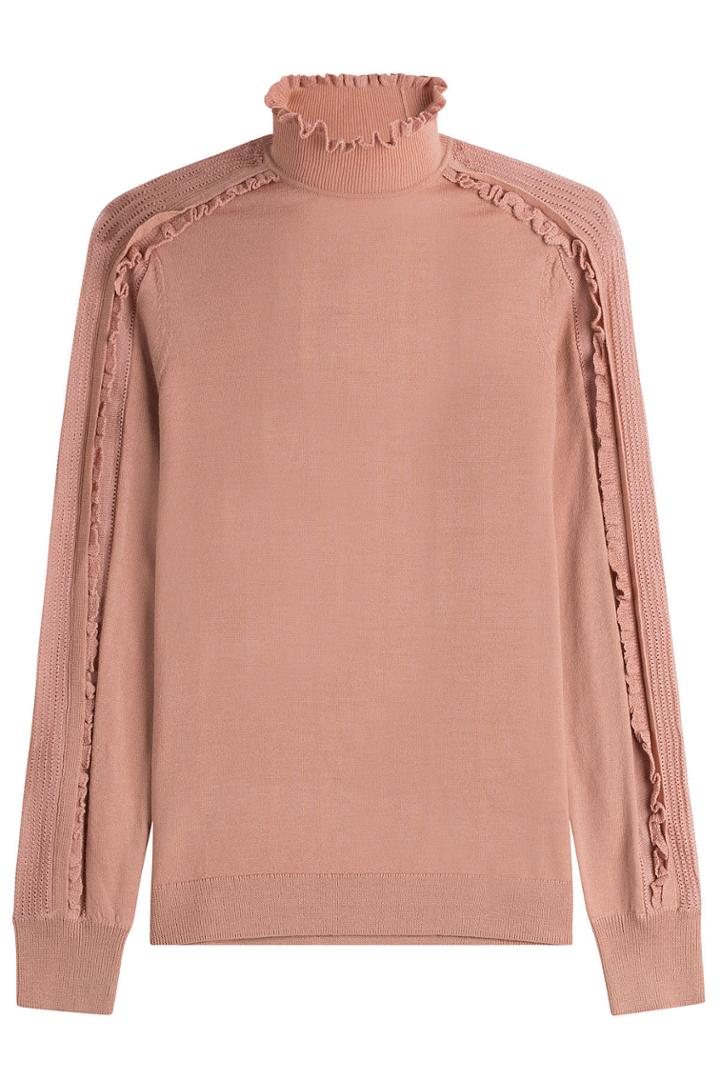 Paule Ka Paule Ka Turtleneck With Ruffle Trim - Beige