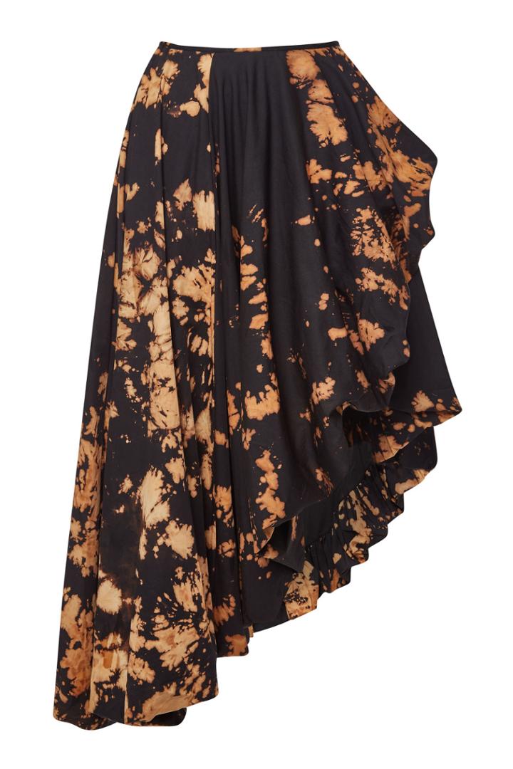 Marques' Almeida Marques' Almeida Asymmetric Tie-dyed Cotton Wrap Midi Skirt