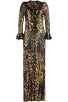 Roberto Cavalli Roberto Cavalli Floor Length Dress With Silk And Metallic Thread - Black