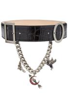 Alexander Mcqueen Alexander Mcqueen Embossed Leather Belt With Charms