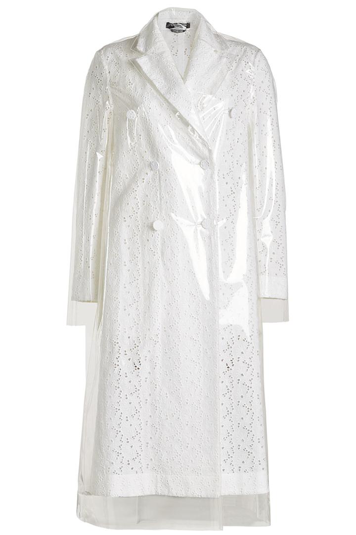 Calvin Klein 205w39nyc Calvin Klein 205w39nyc Cotton And Linen Trench Coat With Detachable Transparent Overlay
