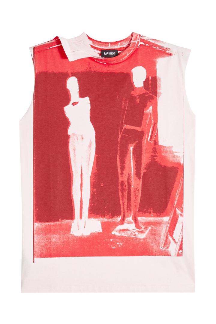 Raf Simons Raf Simons Printed Cotton Sleeveless Top
