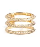 Ileana Makri 18kt Yellow Gold Triple Disc Ring With White Diamonds