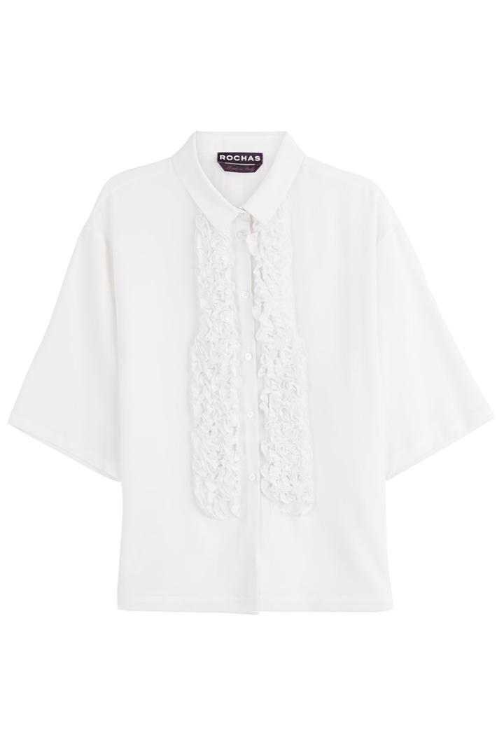 Rochas Rochas Silk Shirt With Ruffle - White