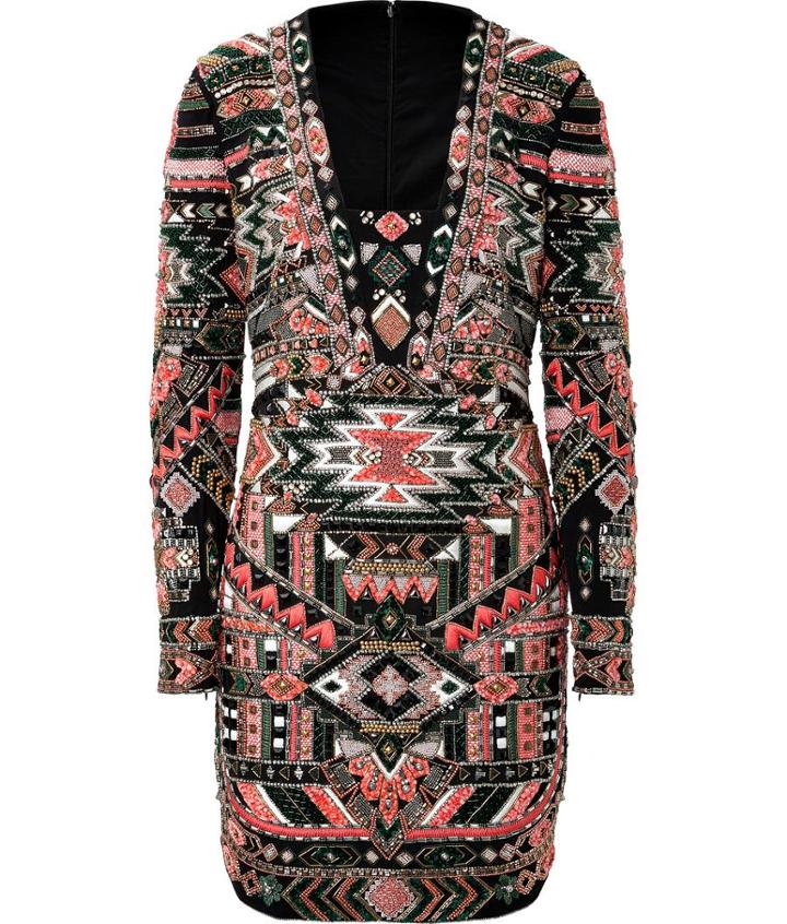 Emilio Pucci Beaded Navajo Print Cocktail Dress