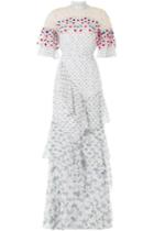 Peter Pilotto Peter Pilotto Embroidered Silk Maxi Dress With Lace