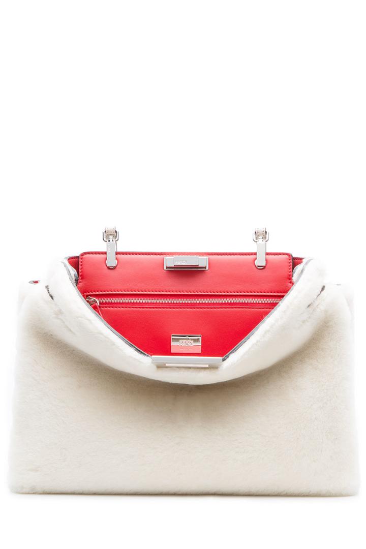 Fendi Fendi Peek-a-boo Leather And Shearling Tote