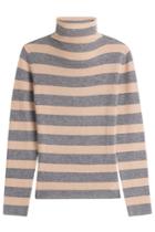 81 Hours 81 Hours Striped Cashmere Turtleneck Pullover
