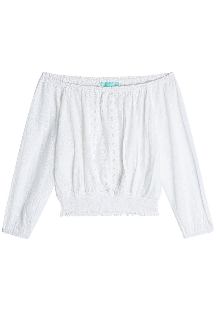 Melissa Odabash Melissa Odabash Embroidered Cotton Top - White