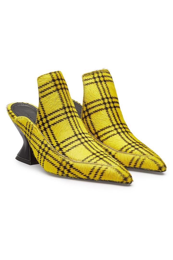 Marques' Almeida Marques' Almeida Leather Mules With Printed Calf Hair