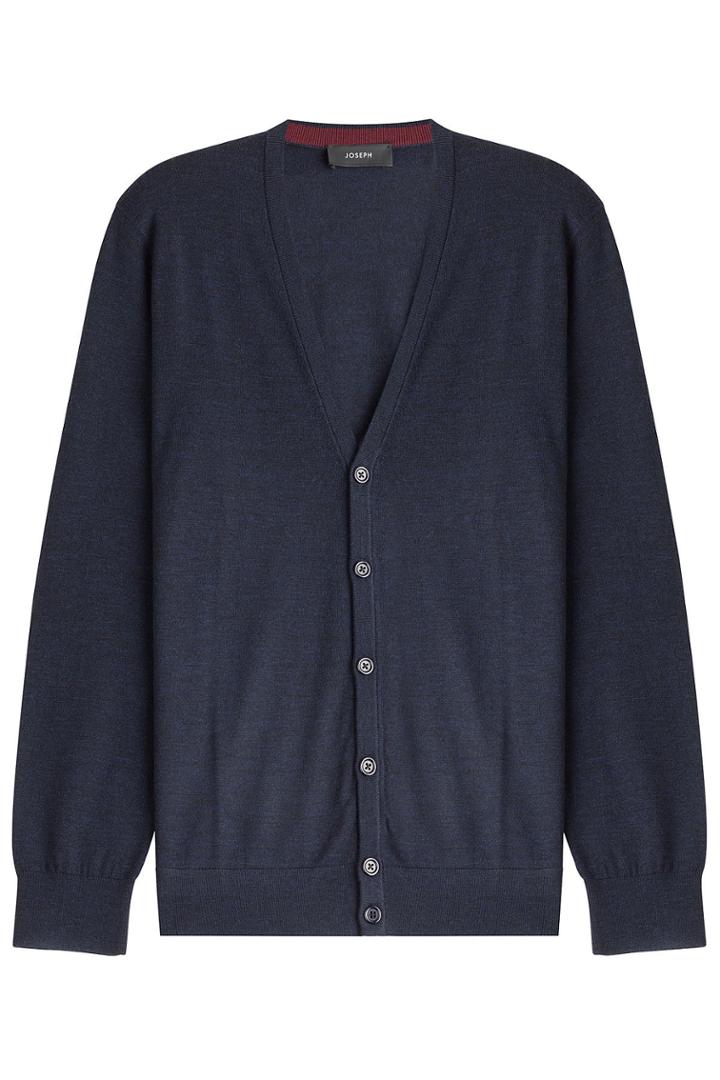 Joseph Joseph Merino Wool Cardigan With Suede Patches