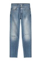 Closed Closed Distressed Straight Leg Jeans - Blue