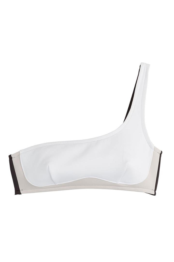 Stella Mccartney Stella Mccartney Stella Iconic Color Block One Shoulder Bikini Top