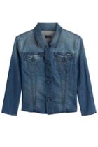 Mother Mother Cropped Sleeve Jean Jacket - Blue